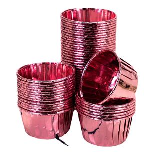 烘焙杯子金色银色小号花色图案卷边马芬杯翻边折叠纸杯耐高温杯