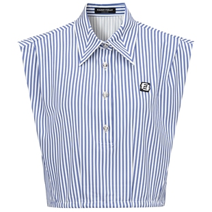 【夏日航海】FF仿佛衬衫2025夏新款条纹浅春系女气质风学院风上衣