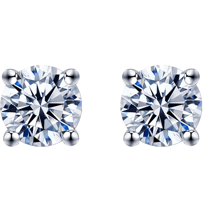 喜钻四爪钻石耳钉天然真钻