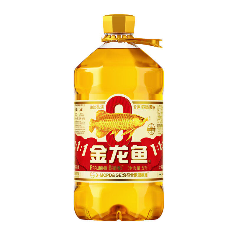 金龙鱼食用油至臻礼遇5L黄金比例非转电商植物食物调和油大桶5升