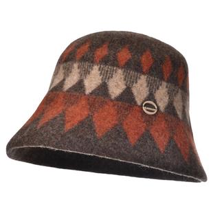 卡蒙100%羊毛格子提花渔夫帽女款秋冬可折叠护耳保暖盆帽妈妈帽子