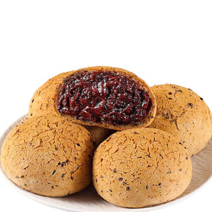 紫米夹心爆浆麻薯面包麻球代餐早餐整箱糕点办公室解馋零食五黑