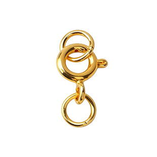 双圈弹簧扣配件闭口圈18k包金珍珠手链连接收尾扣diy项链扣头材料