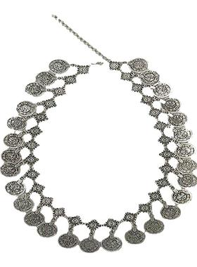 猫之旅店波西米亚合金钱币项链