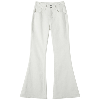 浅色微喇牛仔裤女春夏季新款长裤