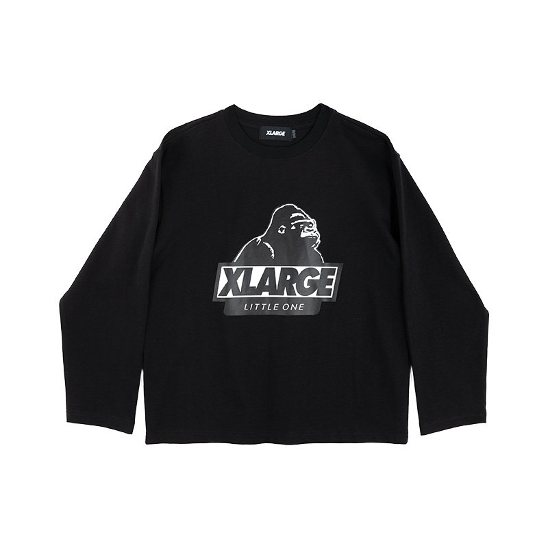 XLARGE童装圆领纯棉长袖T恤中大童男女2026新款春秋百搭印花上衣