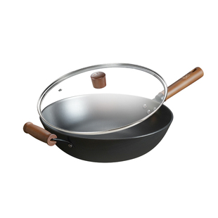 邓家刀锅锻打生铁铸铁锅平底铁锅重庆炒锅无涂层家用爆炒煎炸铁锅