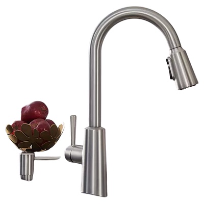 摩恩官方冷热水龙头抽拉式家用厨房龙头多功能防溅水冷热两用7402