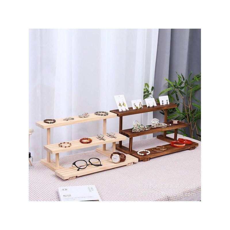 实木多肉小花架桌面收纳架子台阶式多层置物架茶具杯架阶梯展示架