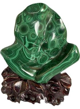 奇石原石天然孔雀石摆件家居