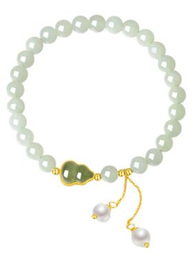 生日礼物周大生和田玉手串葫芦