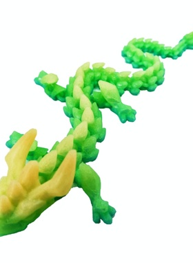 3D打印创意十足国潮角龙模型玩具夜光彩虹色高颜值家居装饰品摆件