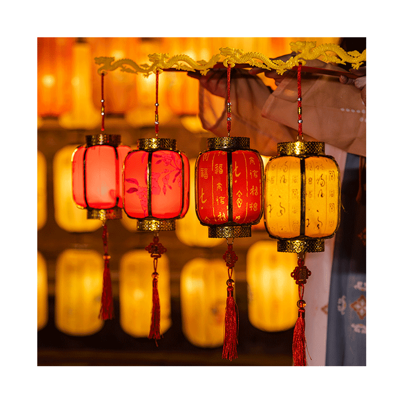 新款元旦古风福字灯笼手工diy新年中式宫灯儿童手提过年花灯挂饰