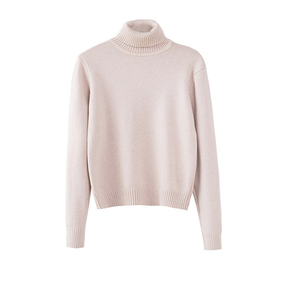 白色高领短款毛衣女冬季加厚内搭