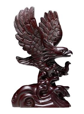 刺史黑檀木雕老鹰摆件