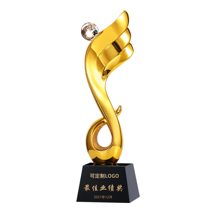 创意树脂水晶奖杯定制定做高档金属销售冠军年会颁奖优秀员工奖品