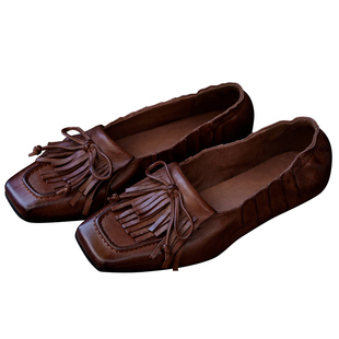 Le' Murmure 布尔乔亚漫游者 植鞣水洗流苏一脚蹬懒人学院 乐福鞋