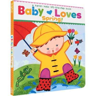 原版英文启蒙绘本宝宝爱春天Baby Loves Spring!: A Karen Katz Lift-the-Flap Book 翻翻书 Karen Katz 卡伦卡茨四季认知图书