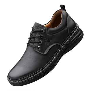 公羊男士皮鞋2025新款头层牛皮商务休闲厚底英伦高级感真皮运动鞋