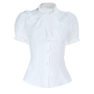 Wannathis哥特风白色公爵夫人cos服套装亚文化上衣亚比裙街拍穿搭