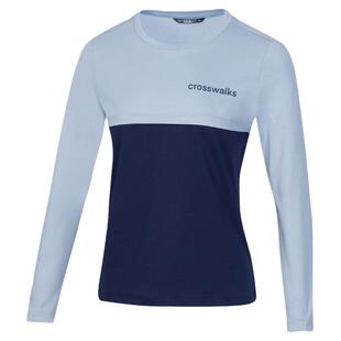 外穿t恤女长袖横行道春秋装新款宽松棉质圆领大码拼接打底衫秋衣