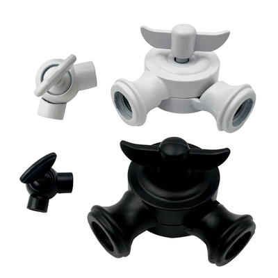 落地灯锌合金双通三通四通转接头 调节角度万向头摇臂灯台灯万向