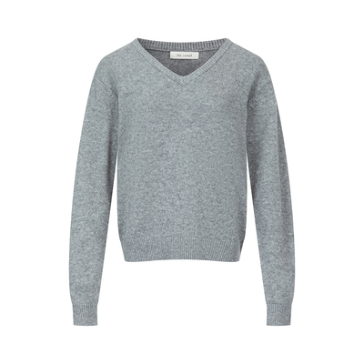 therumah羊绒羊毛V领针织上衣