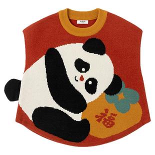 嘟嘟家女童拜年服红色喜庆年装唐装马甲冬季儿童针织上衣宝宝坎肩