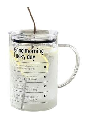 顿顿顿喝水加大容量玻璃杯