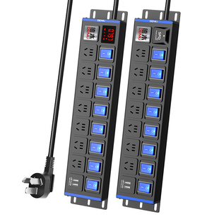 德木PDU机柜插座专用插排独立开关鱼缸分控排插电竞pdu插线板