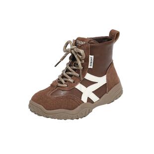 星期六童鞋儿童拳击靴2026春季新款女童洋气小皮靴小女孩宝宝靴子