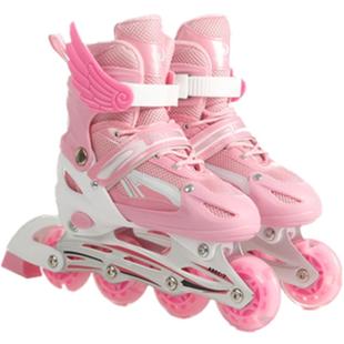 轮滑鞋女童溜冰鞋儿童全套装5到6-8-12岁初学者可调男滑冰旱冰鞋