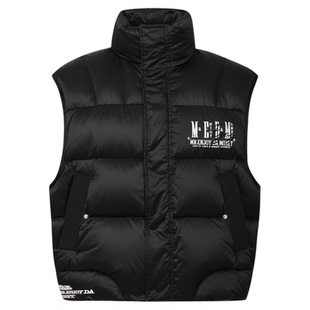 MEDM 鸭绒基础字母保暖拉链立领羽绒马甲美式休闲男女无袖外套潮
