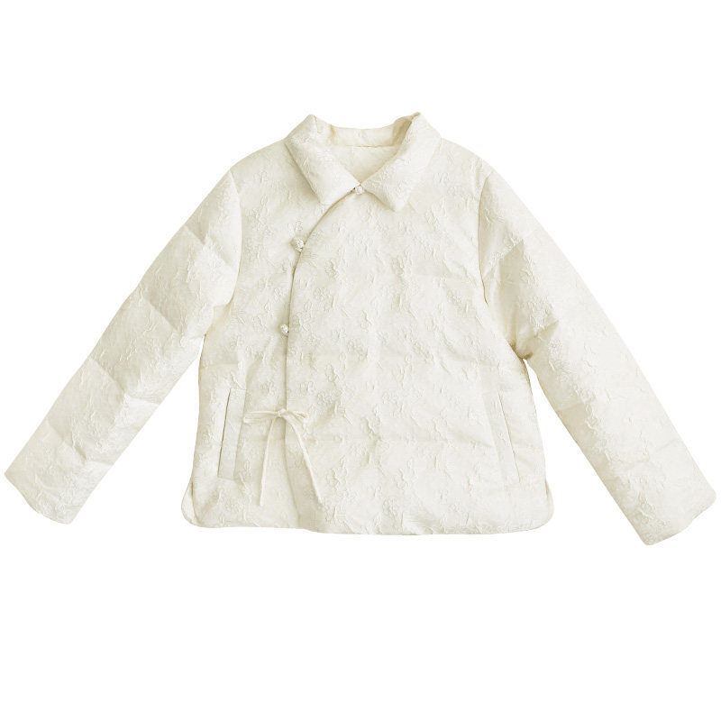 文艺翻领短款羽绒服女冬季厚外套