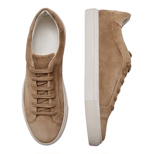 西班牙MD男鞋拼色沙黄色低帮真皮板鞋经典系带时尚运动鞋小白鞋