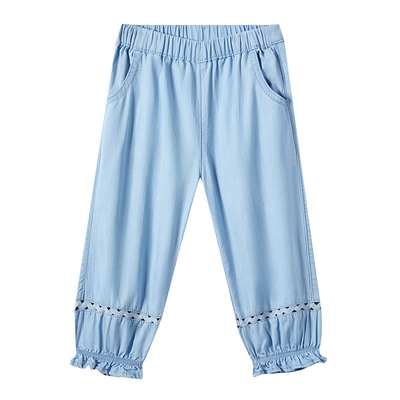 【莱赛尔】ETTOI爱多娃女童薄款牛仔裤儿童时尚直筒裤夏季新款