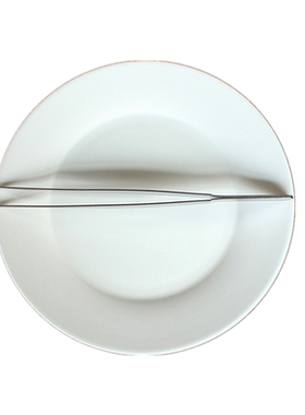 大号无字白色碟子送镊子套装