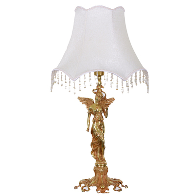 田园欧式风纯铜天使脱蜡客厅台灯
