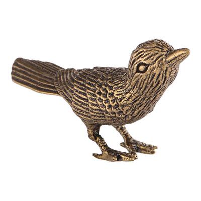纯铜实心复古喜鹊鸟摆件