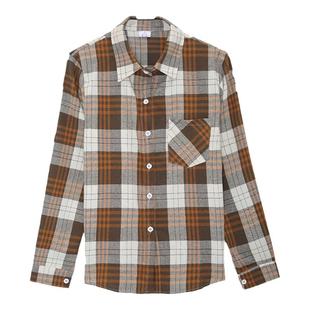 格子衬衫女装长袖薄款2026年新款夏装韩版设计感洋气上衣外搭衬衣