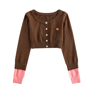 riverstone plus 毛衣马甲两件套春季慵懒圆领纽扣针织开衫上衣