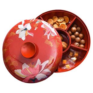 2025新款旋转果盘客厅家用糖果盒乔迁结婚干果盒过年零食收纳盒
