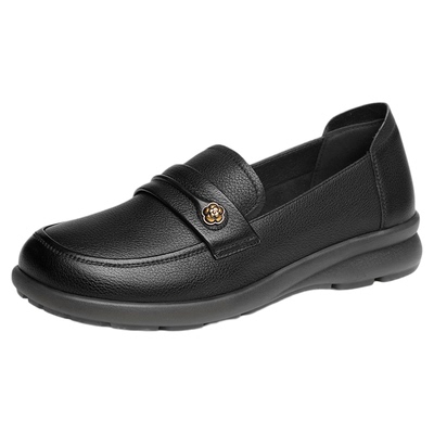 红蜻蜓女鞋平底乐福鞋妈妈鞋