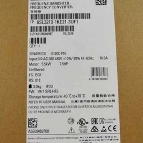 议价西门子6SL3210-1KE18-8AF1标称功率4.0kW有150% 过载3秒