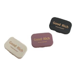 隐形眼镜盒便携小巧简约美瞳盒伴侣护理盒子收纳盒烫金镭射带镜子