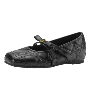 达芙妮方头玛丽珍鞋女2026新款春季法式平底内增高单鞋配裙子皮鞋