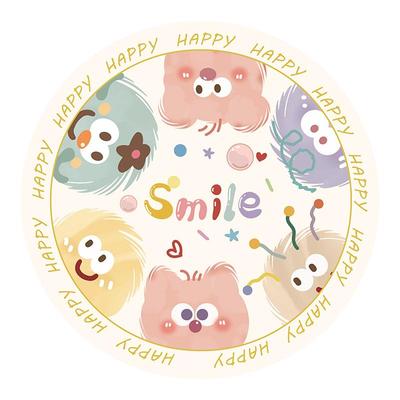 儿童卡通圆形地毯卧室房间