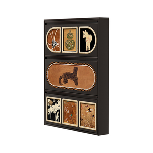 中古风超薄鞋柜小窄家用门口入户免安装一体靠墙2026新款爆款高档