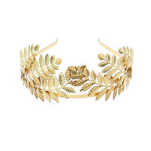 欧美金属树叶月桂发箍发饰女圣母巴洛克金色皇冠新娘头冠希腊头饰