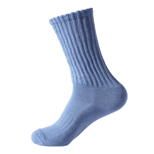 子墨袜子堆堆袜男冬季厚中筒纯棉纱线粗线毛巾底运动篮球日系长筒